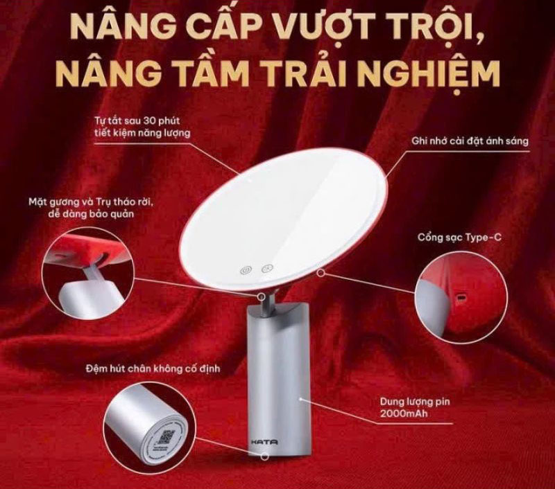 Gương Led để bàn Kata Miro O2  - Hàng chính hãng