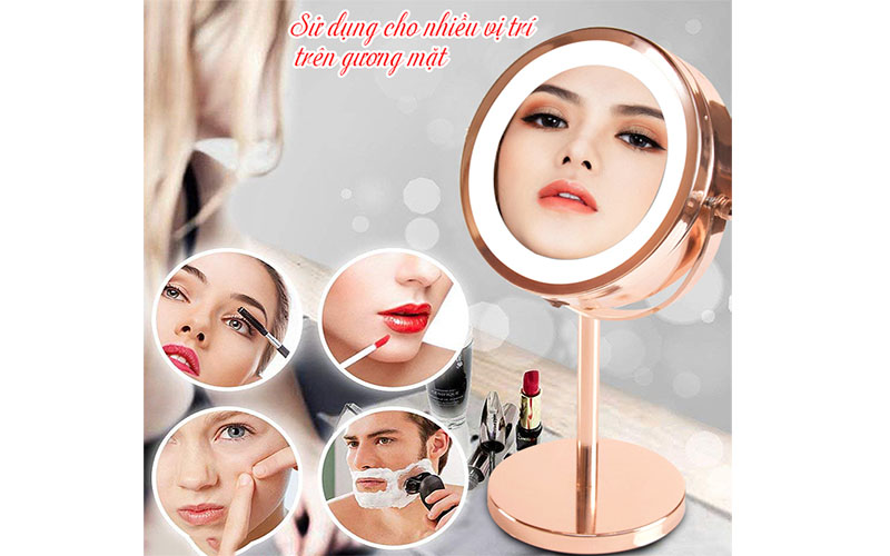 Gương trang điểm tròn để bàn luxury Rio MMST - Hàng chính hãng