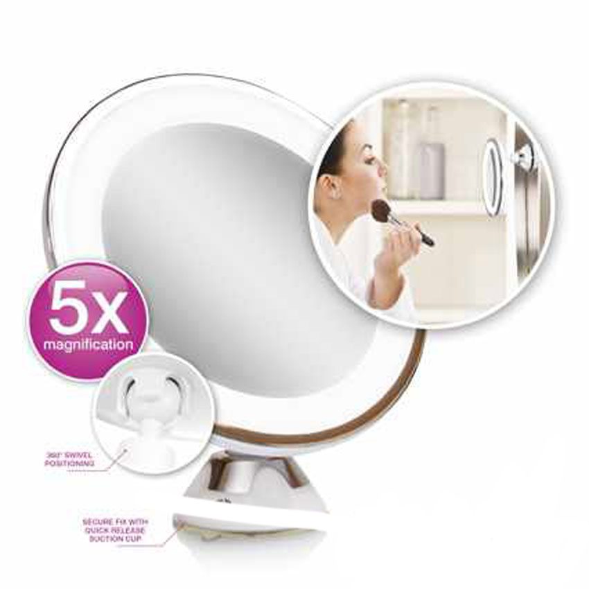 Gương tròn trang điểm để bàn đèn Led Rio MMSU - Hàng chính hãng