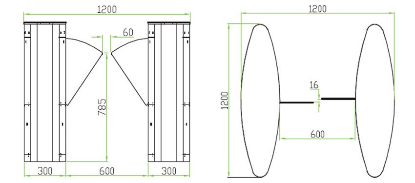 Hàng rào bán tự động Flap Barrier ZKTeco FBL 5011 - Hàng chính hãng