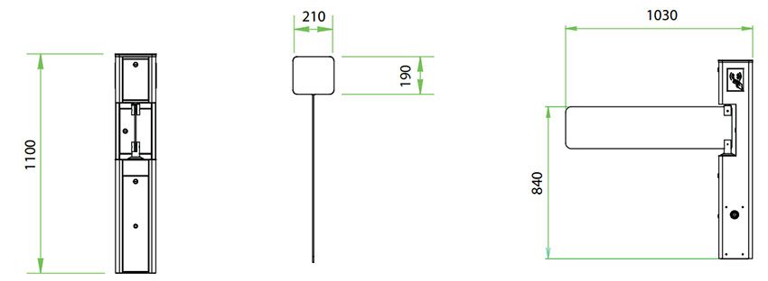 Hàng rào Swing Barrier bán tự động ZKTeco SBT1000S - Hàng chính hãng