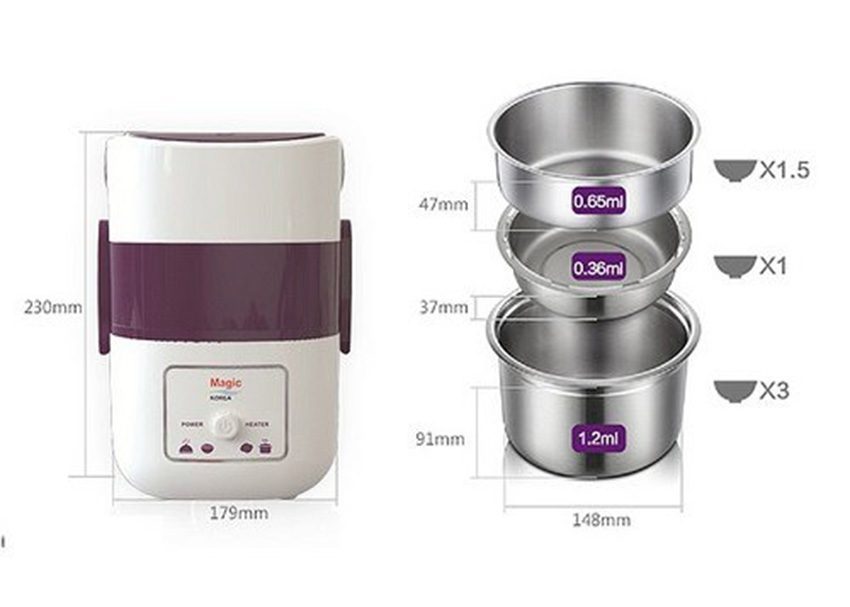 Hộp hâm cơm nhiều tầng Magic A06 - Hàng chính hãng