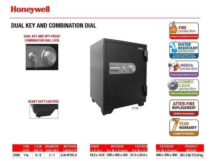 Két sắt Honeywell 2108 - Hàng chính hãng