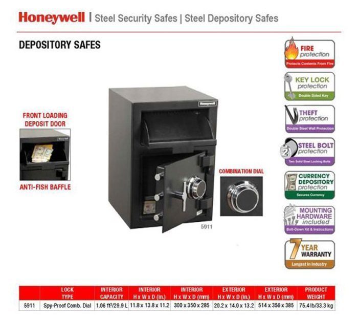 Két sắt Honeywell 5911 - Hàng chính hãng