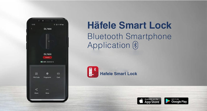 Khóa vân tay cao cấp Hafele DL7600 - Màu đen (912.20.237) - Hàng chính hãng