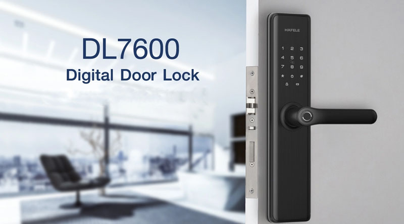 Khóa vân tay cao cấp Hafele DL7600 - Màu đen (912.20.237) - Hàng chính hãng