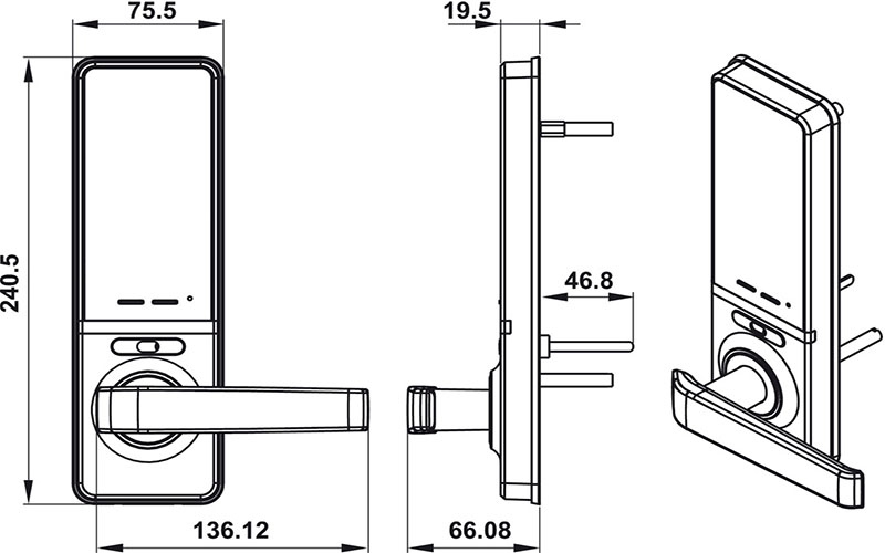 Khóa điện tử Hafele EL7000-TC 912.05.496 - Hàng chính hãng