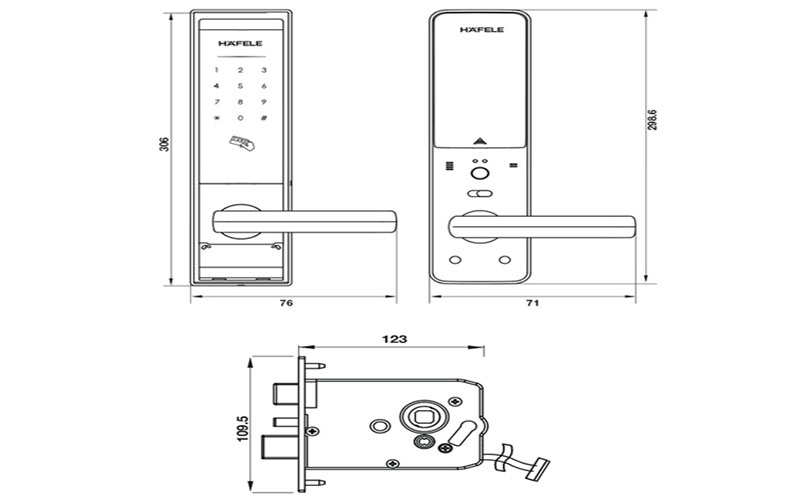 Khóa điện tử Hafele EL8000-TC/ 912.05.359 - Hàng chính hãng
