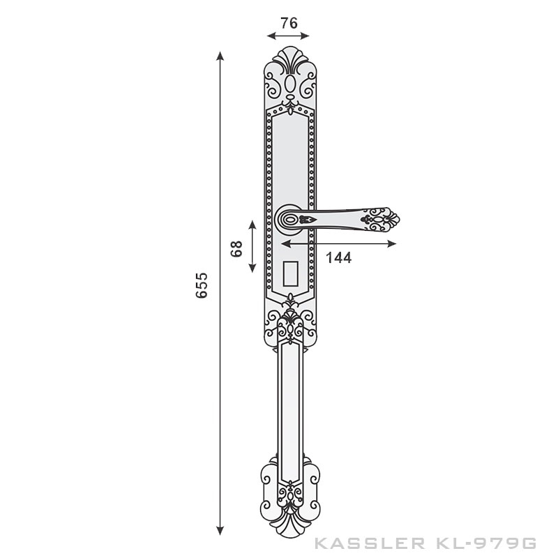 Khóa cửa vân tay đại sảnh Kassler KL-979G - Hàng chính hãng