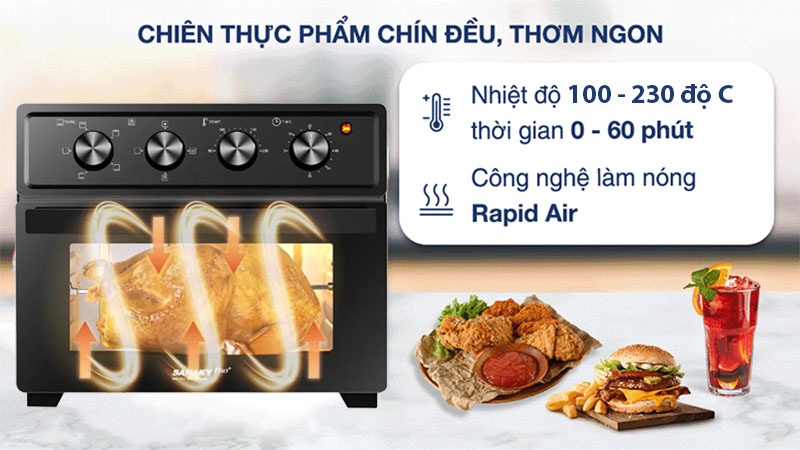 Lò chiên nướng không dầu Sanaky VH-209S2D - Hàng chính hãng