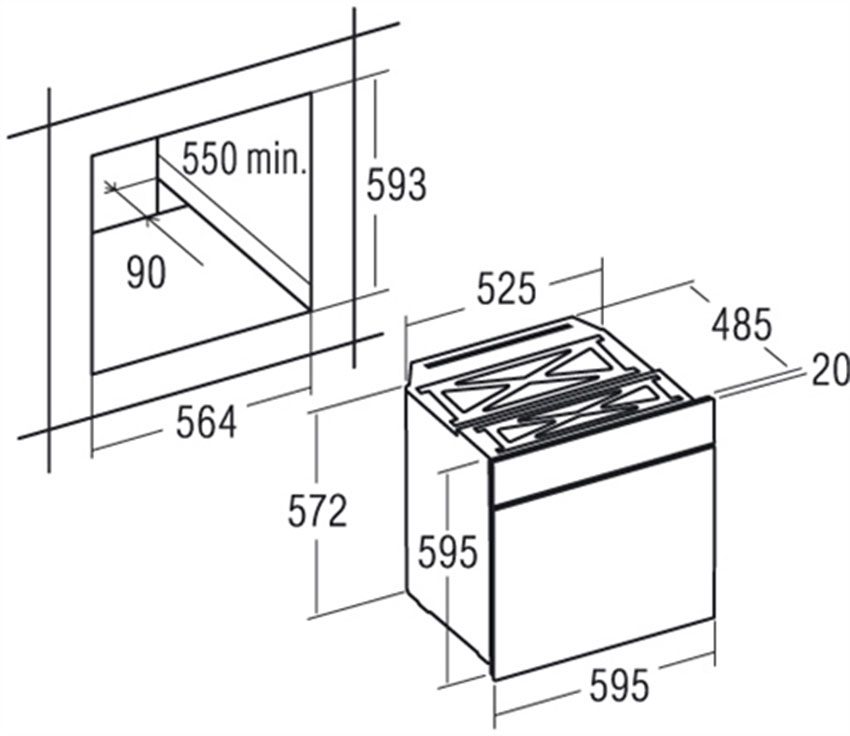 Lò nướng âm tủ Cata HGR 110 AS WH - Hàng chính hãng