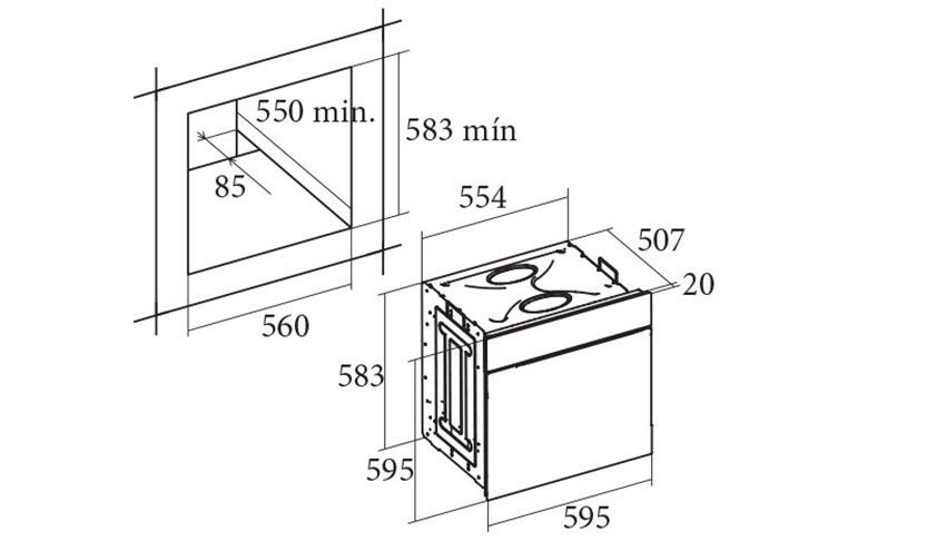 Lò nướng âm tủ Cata SE 6204 X - Hàng chính hãng