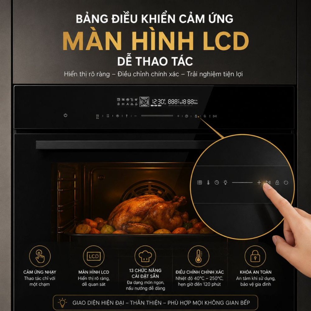 Lò nướng âm tủ Malloca MOV1372BS - Hàng chính hãng