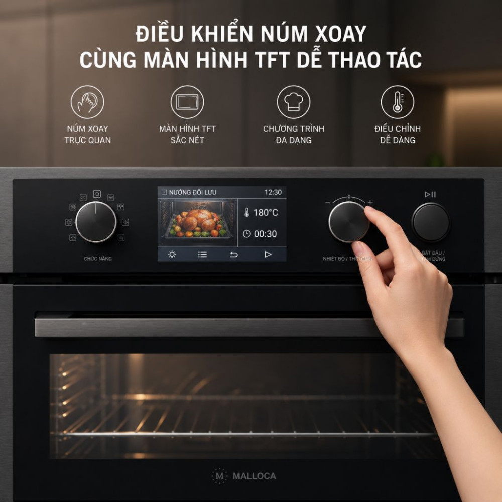 Lò nướng âm tủ Malloca MSO-A75TFT - Hàng chính hãng