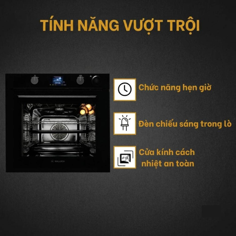 Lò nướng âm tủ Malloca MSO-B75TFT - 75 lít - Hàng chính hãng