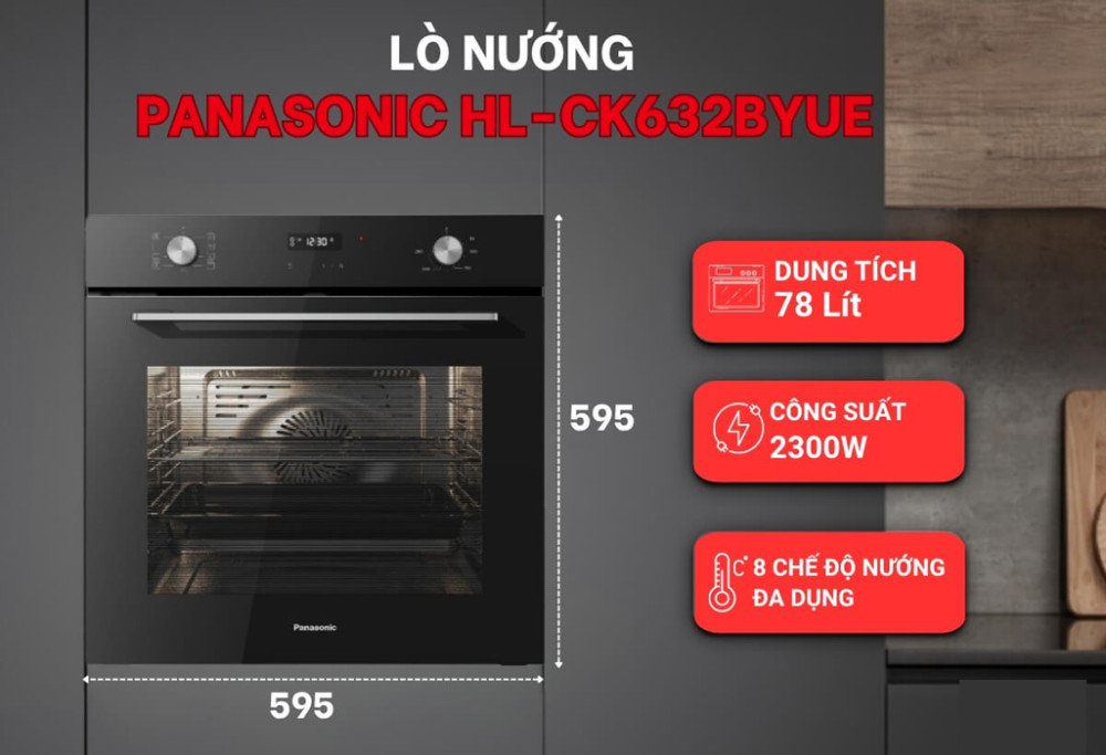 Lò nướng âm tủ Panasonic HL-CK632BYUE - Hàng chính hãng