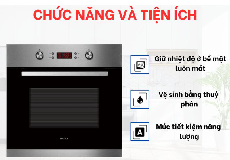 Lò nướng âm tủ Hafele HO-4KT70A 538.61.442 - Hàng chính hãng