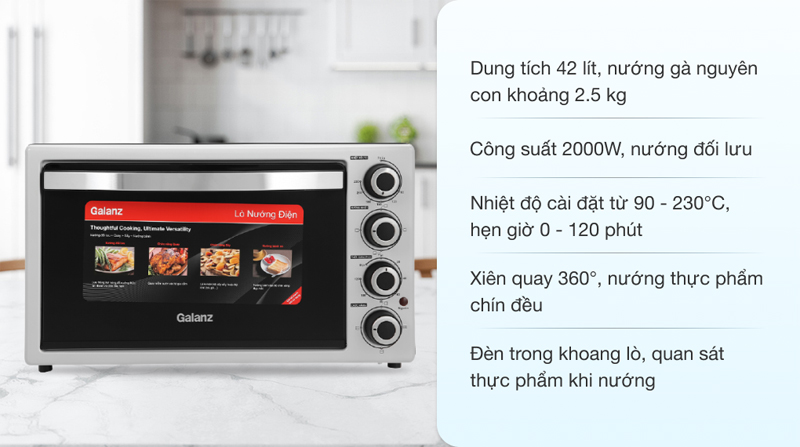 Lò nướng điện Galanz KWS2042LQ-H8K - Hàng chính hãng
