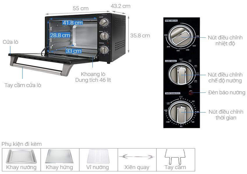 Lò nướng điện Sharp EO-B46RCSV-BK - Hàng chính hãng