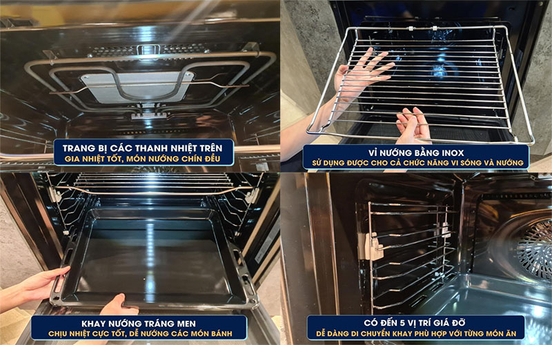Lò nướng kết hợp vi sóng Malloca MOV-72 CB - Hàng chính hãng