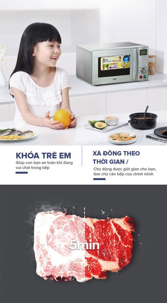 Lò vi sóng inverter Aqua AEM-G3874ST - Hàng chính hãng