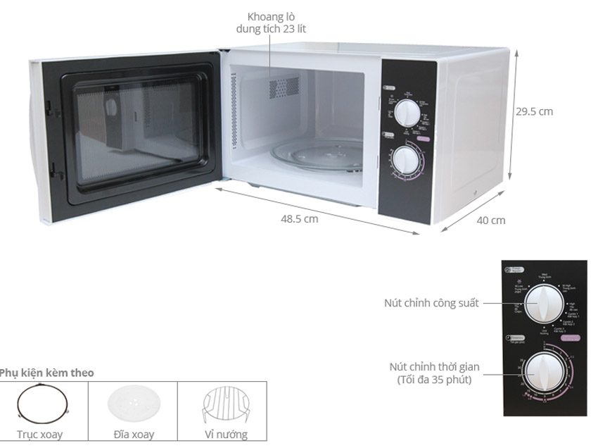 Lò vi sóng Aqua AEM-G3133W - Hàng chính hãng
