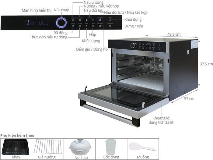 Lò vi sóng Electrolux EMS3288X - Hàng chính hãng