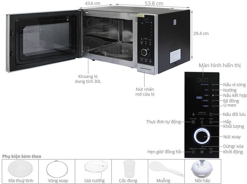 Lò vi sóng Electrolux EMS3085X - Hàng chính hãng