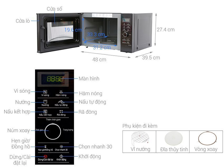 Lò vi sóng Panasonic NN-GD37HBYUE - Hàng chính hãng