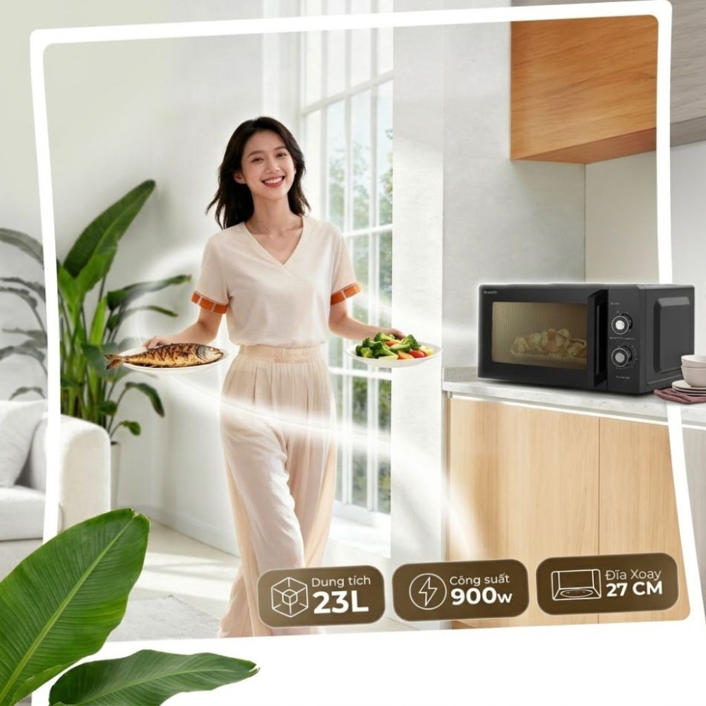 Lò vi sóng Sharp R-2348V-BK - 23 lít - Hàng chính hãng
