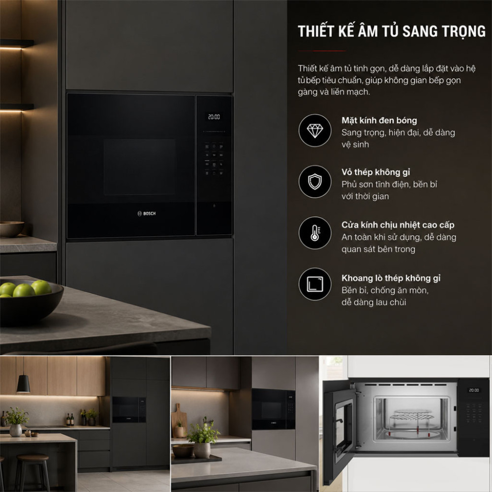 Lò vi sóng âm tủ Bosch BEL524MB2 Serie 6 - Hàng chính hãng