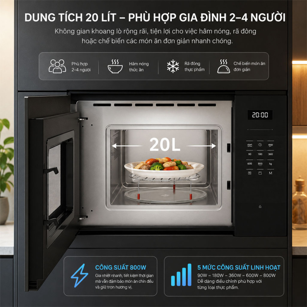 Lò vi sóng âm tủ Bosch BEL524MB2 Serie 6 - Hàng chính hãng