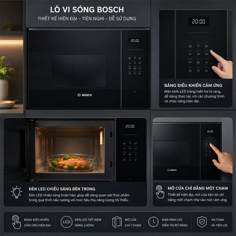 Lò vi sóng âm tủ Bosch BEL554MB2 25L - Hàng chính hãng