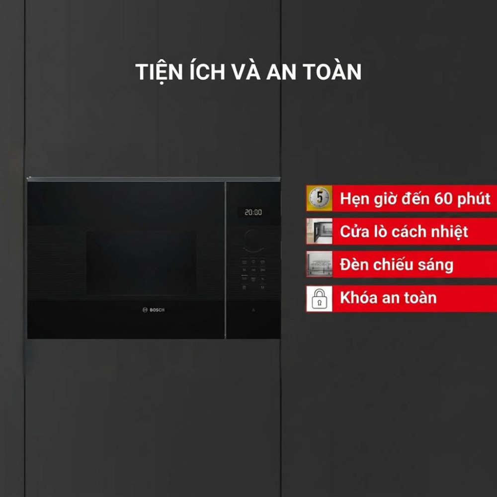 Lò vi sóng âm tủ Bosch BFL524MB2 - Series 4 - Hàng chính hãng