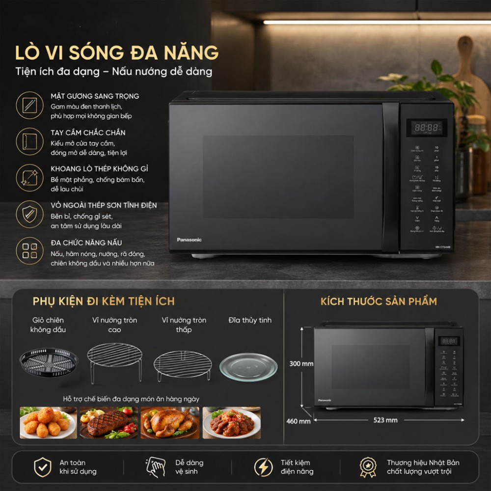 Lò vi sóng đa năng Panasonic NN-CT56RBYUE - Hàng chính hãng