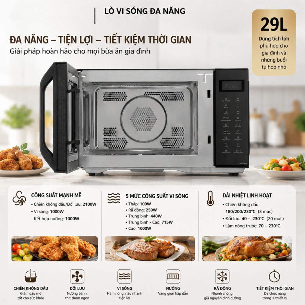 Lò vi sóng đa năng Panasonic NN-CT56RBYUE - Hàng chính hãng