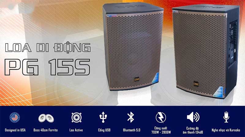 Loa kéo di động CAVS PG15S - Hàng chính hãng