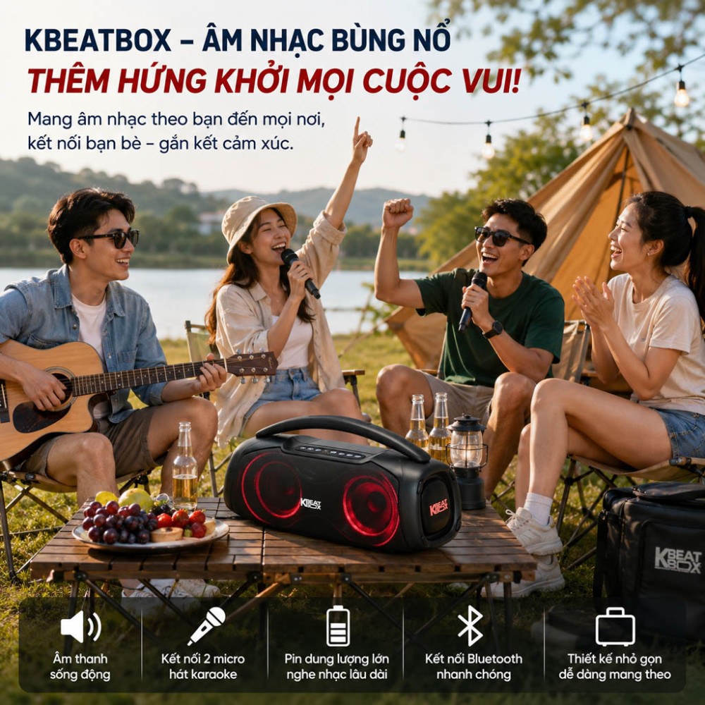 Loa karaoke xách tay Acnos CHILL - Hàng chính hãng