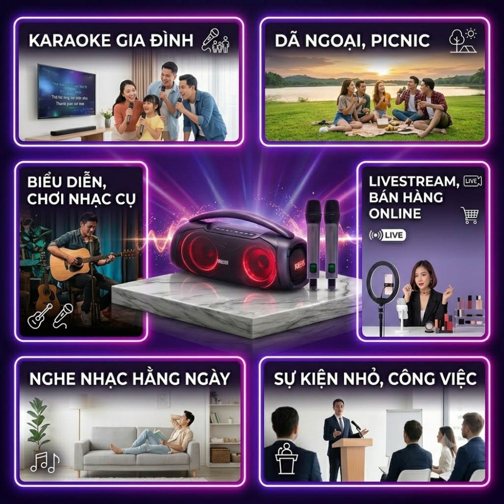 Loa karaoke xách tay Acnos CHILL - Hàng chính hãng