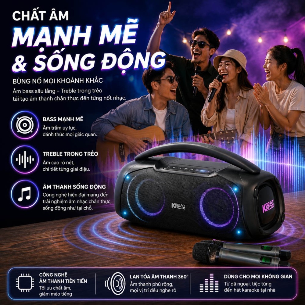 Loa karaoke xách tay Acnos CHILL - Hàng chính hãng
