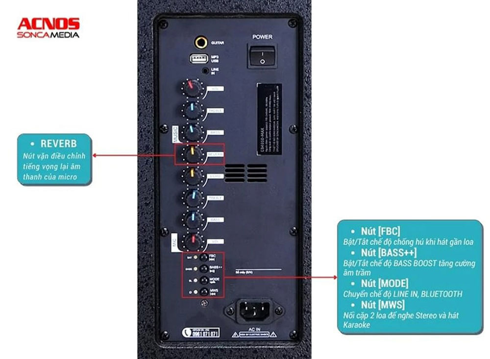 Loa kéo di động Acnos CB4050MAX - Hàng chính hãng
