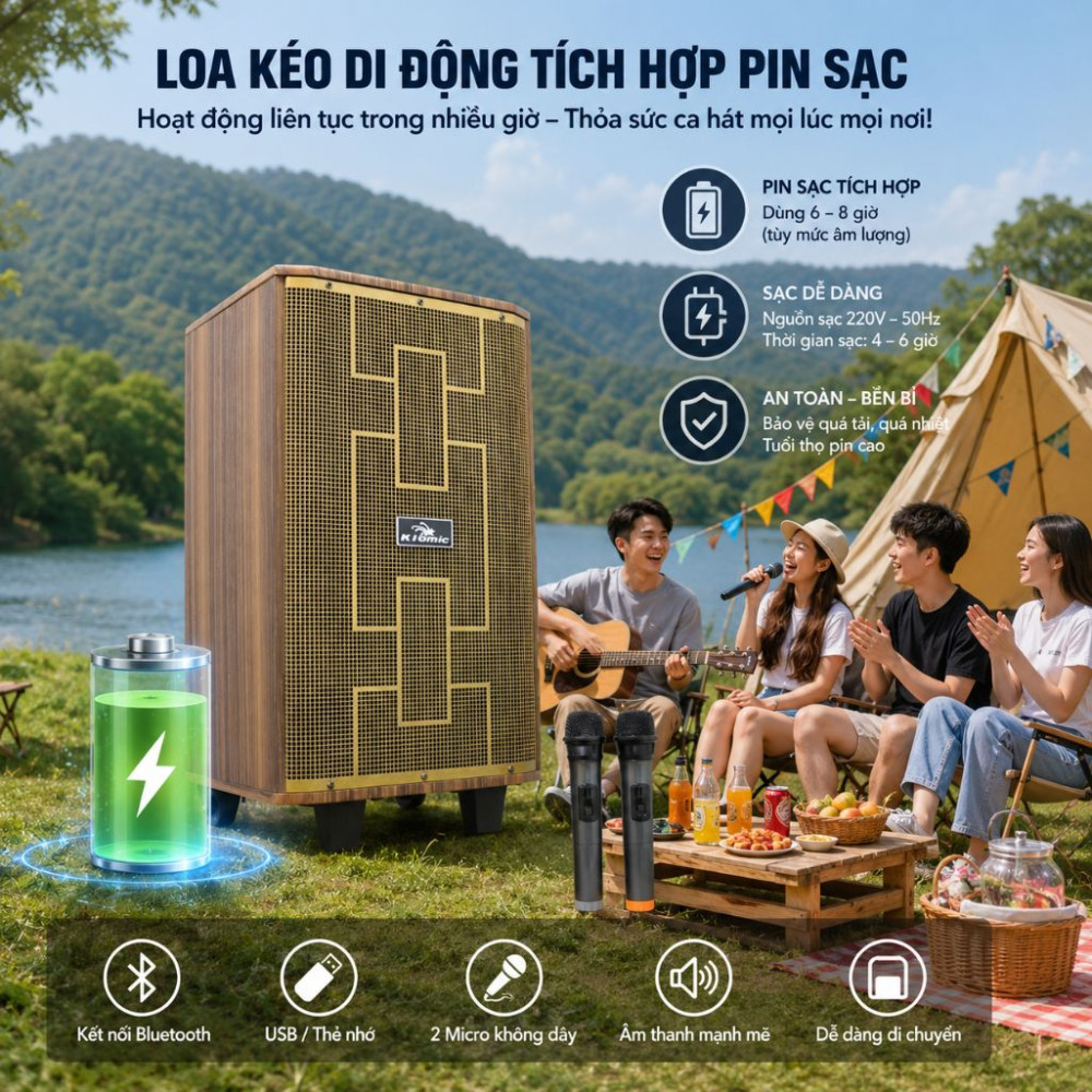 Loa kéo di động Kiomic K89 - Hàng chính hãng