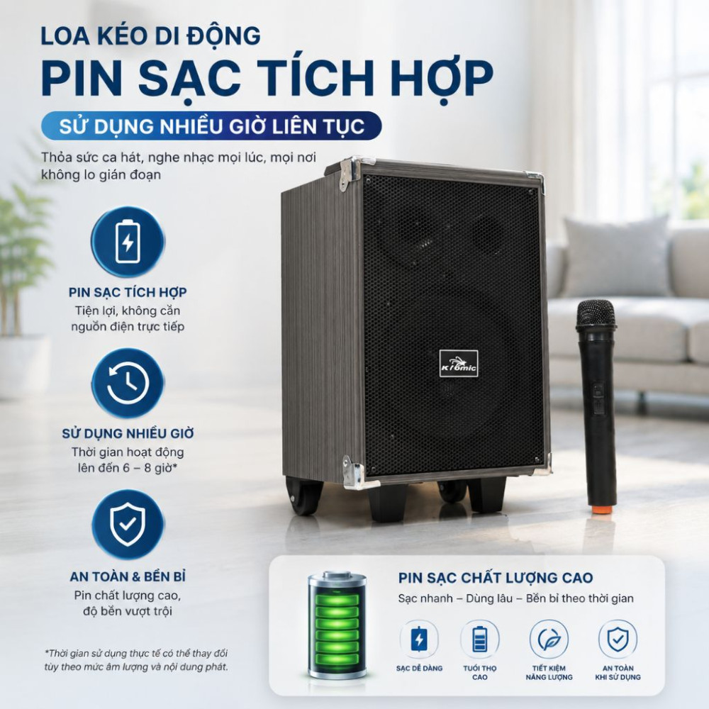 Loa kéo di động Kiomic Q8 - Hàng chính hãng