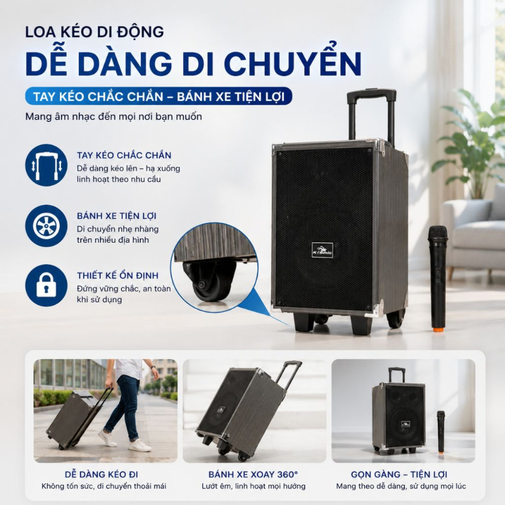 Loa kéo di động Kiomic Q8 - Hàng chính hãng