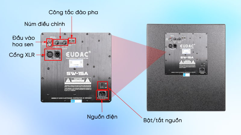 Loa sub Eudac Audio SW-15A - Hàng chính hãng