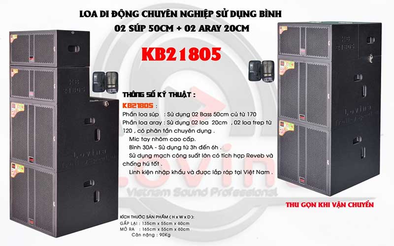 Loa tủ kéo bình Lovina KB21805 - Hàng chính hãng