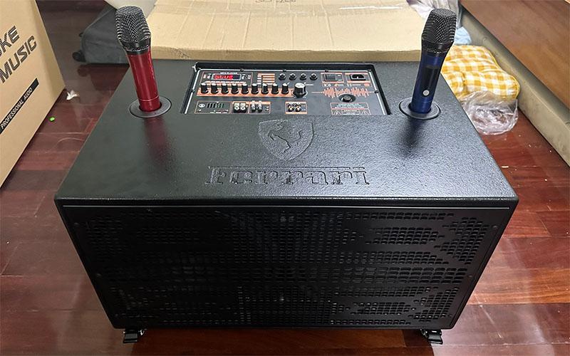 Loa xách tay bass đôi 30cm Karaoke Pro Audio DSP21 - Hàng chính hãng