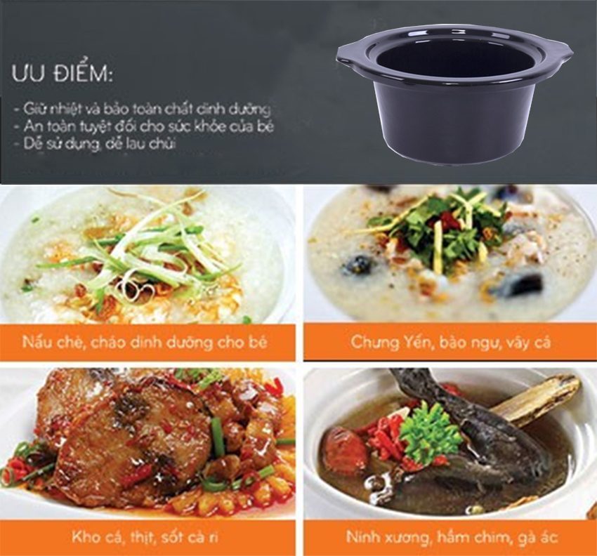 Lòng sứ nồi nấu cháo điện BBCooker 1,5L - Hàng chính hãng