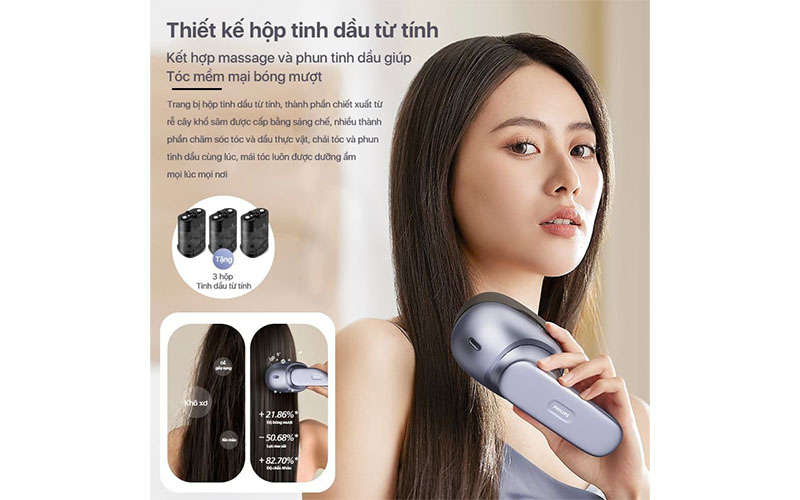 Lược điện massage da đầu Philips 1511 - Hàng chính hãng