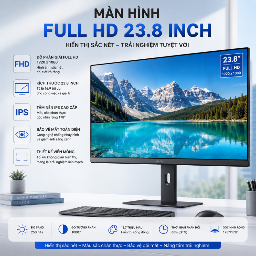 Màn hình máy tính Xiaomi A24i 2026 ELA6416EU - Hàng chính hãng